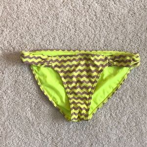 Neon chevron bathing suit bottoms
